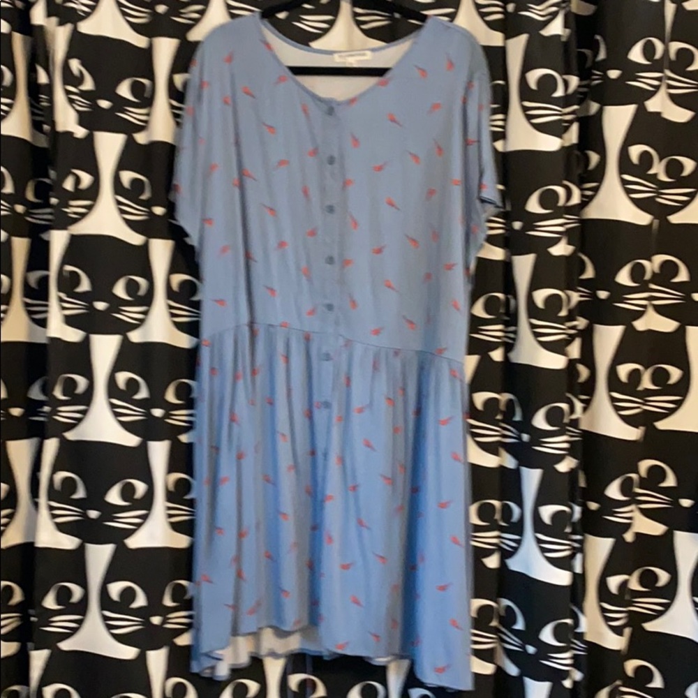 Junkfood David Bowie lightning bolt blue dress 2x